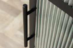 Industrial Vitrine DURA STEEL 180cm schwarz Metall Riffelglas Highboard