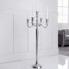 Kerzenständer MODERN BAROCK 120cm silber 5-armig Lüster Aluminium poliert Kerzenhalter