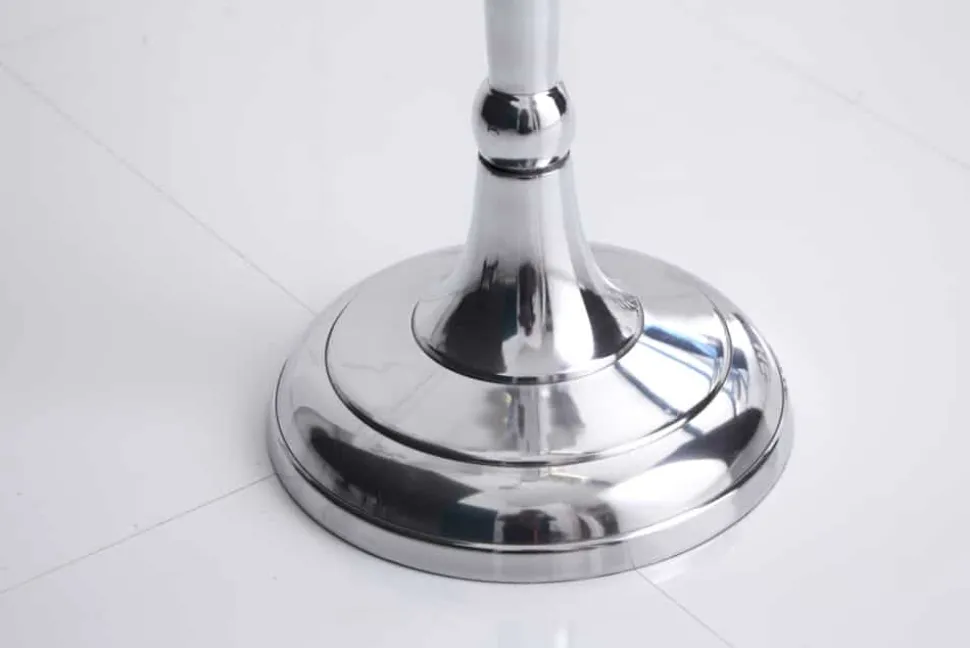 Kerzenständer MODERN BAROCK 120cm silber 5-armig Lüster Aluminium poliert Kerzenhalter
