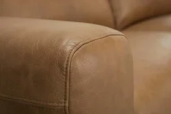 Komfortables Sofa BIG GEORGE 205cm cognac Echtleder Taschenfederkern 2-Sitzer Couch
