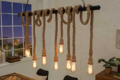 Maritime Hängeleuchte SEVEN SEAS II 120cm Seil Lampe mit 10 Leuchten