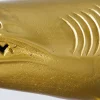 Maritime Skulptur HAI 103cm gold handmade Metall Design Haifisch
