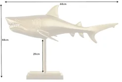 Maritime Skulptur HAI 68cm gold handmade Metall Design Haifisch