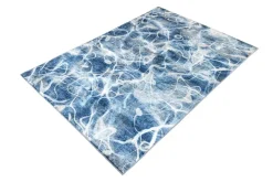 Maritimer Teppich OCEAN 230x160cm blau weiß Flachgewebe Indoor-Teppich