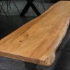 Massive Baumstamm Bank MAMMUT NATURE 160cm Akazienholz 3,5cm dicke Platte