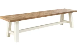 Massive Sitzbank HAMPTONS 160cm hellbraun creme Pinienholz