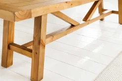 Massive Sitzbank RIVIERA 180cm natur recyceltes Pinienholz Landhaus-Stil