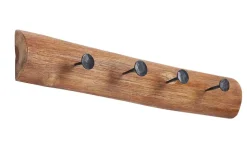 Massive Wandgarderobe HEMINGWAY 50cm natur aus recyceltem Teakholz