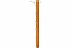 Massive Wandgarderobe JAVA 185cm recyceltes Teakholz mit drei Kleiderhaken
