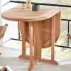 Massiver Balkontisch EMPIRE TEAK 120cm natur Teakholz klappbar Gartentisch Outdoor