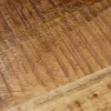 Massiver Beistelltisch FACTORY 45cm natur Mangoholz geflammt auf Rollen