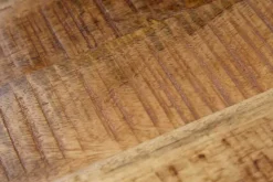 Massiver Beistelltisch FACTORY 45cm natur Mangoholz geflammt auf Rollen
