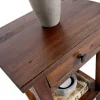 Massiver Beistelltisch HEMINGWAY 55cm coffee Mahagoniholz Shabby Chic Telefontisch