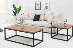 Massiver Beistelltisch INFINITY HOME 60cm Mangoholz Industrial Design