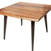Massiver Beistelltisch ORGANIC LIVING 60cm braun Akazie Couchtisch Live Edge