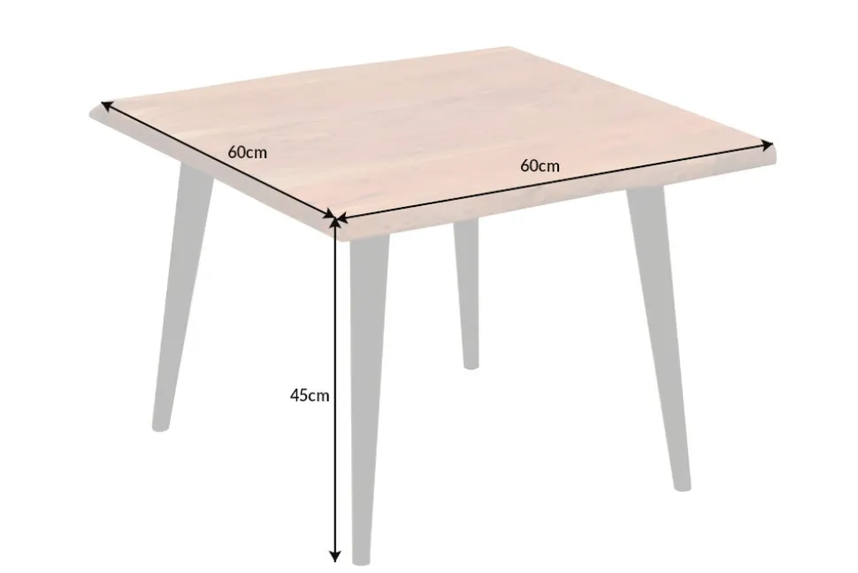 Massiver Beistelltisch ORGANIC LIVING 60cm braun Akazie Couchtisch Live Edge