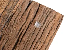 Massiver Esstisch BARRACUDA 240cm antik Teak Holz mit Stahl Kufenfüßen inkl. Glasplatte