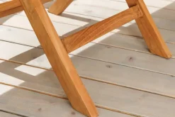 Massiver Esstisch EMPIRE TEAK 100cm natur Teakholz klappbar