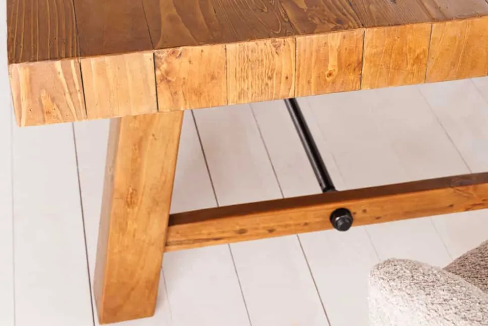 Massiver Esstisch FINCA 300cm vintage braun recyceltes Pinienholz
