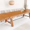 Massiver Esstisch FINCA 300-400cm vintage braun verlängerbar recyceltes Pinienholz