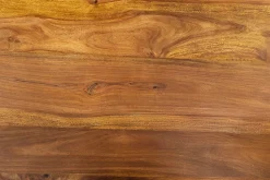 Massiver Esstisch GALAXIE 240cm natur Sheeshamholz oval Sterngestell schwarz