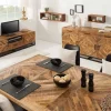 Massiver Esstisch INFINITY HOME 200cm natur schwarz Mangoholz Industrial Design X-Gestell