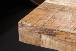 Massiver Esstisch IRON CRAFT 120cm Mangoholz schwarzes Eisengestell Kufe Industrial Design