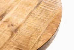 Massiver Esstisch IRON CRAFT 100cm rund natur Mangoholz schwarzes Metallgestell