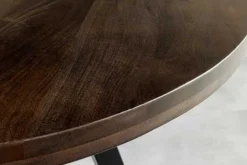 Massiver Esstisch IRON CRAFT 120cm taupe braun rund Mangoholz