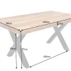 Massiver Esstisch IRON CRAFT 160cm natur Mangoholz Industrial Design schwarz Metall
