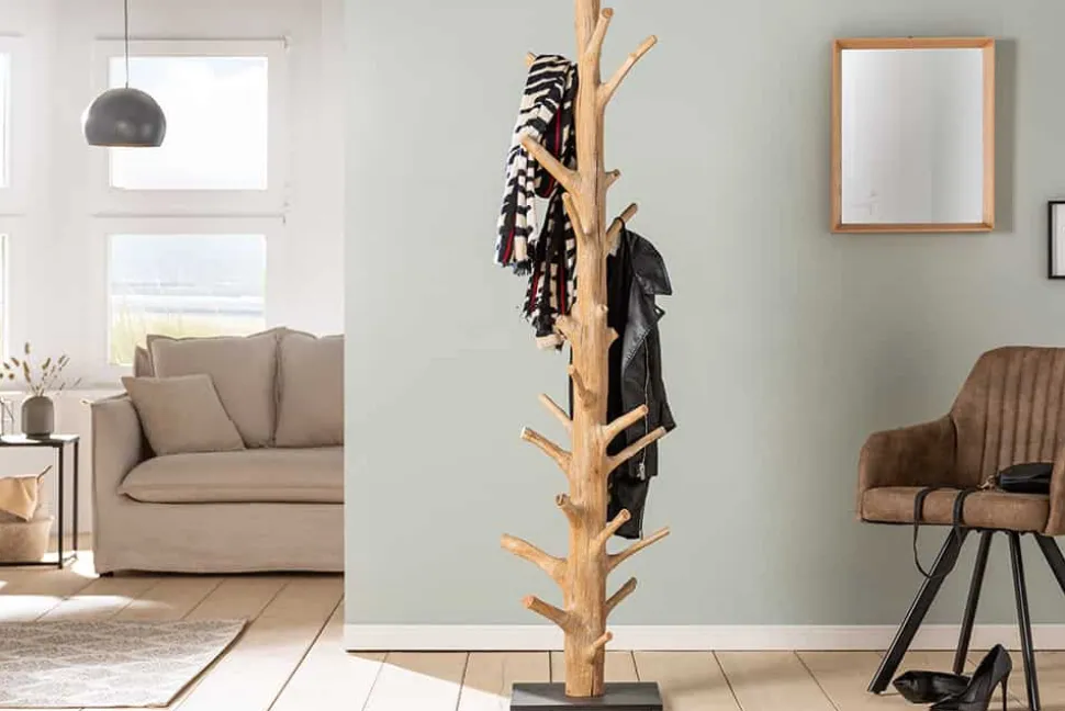 Massiver Garderobenständer TREE NATURE 170cm natur Holz Kleiderständer