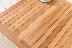 Massiver Gartenbeistelltisch EMPIRE TEAK 50cm natur Teakholz klappbar