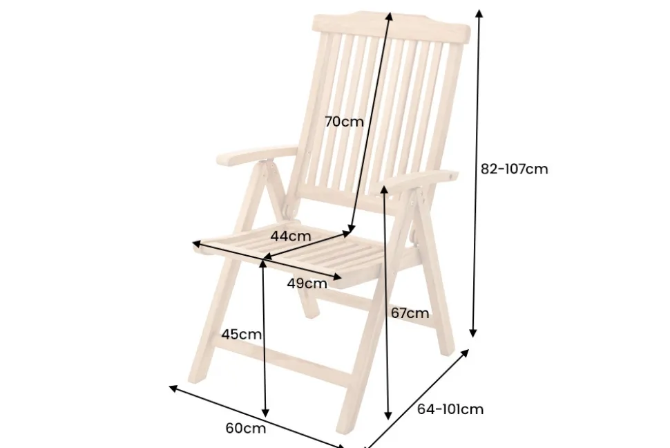 Massiver Gartenstuhl EMPIRE TEAK Teakholz klappbar