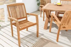 Massiver Gartenstuhl EMPIRE TEAK natur Teakholz stapelbar