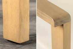 Massiver Gartenstuhl KOPENHAGEN natur Akazienholz beige Outdoor inkl. Kissen