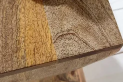 Massiver Hocker TWIST 45cm natur Mangoholz handmade Beistelltisch