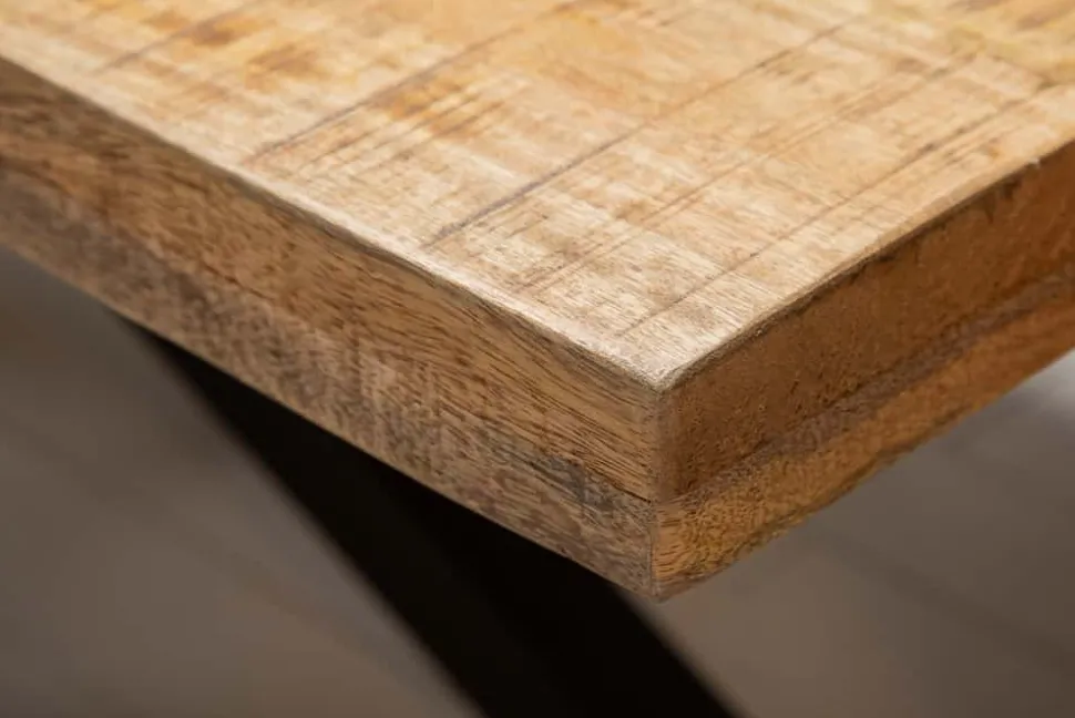 Massiver Industrial Esstisch GALAXIE 200cm Mangoholz sternenförmiges Gestell