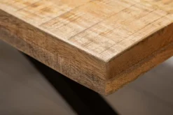 Massiver Industrial Esstisch GALAXIE 160cm Mangoholz sternenförmiges Gestell
