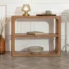 Massiver Konsolentisch ELEMENTS 90cm braun honey finish Mangoholz Regal