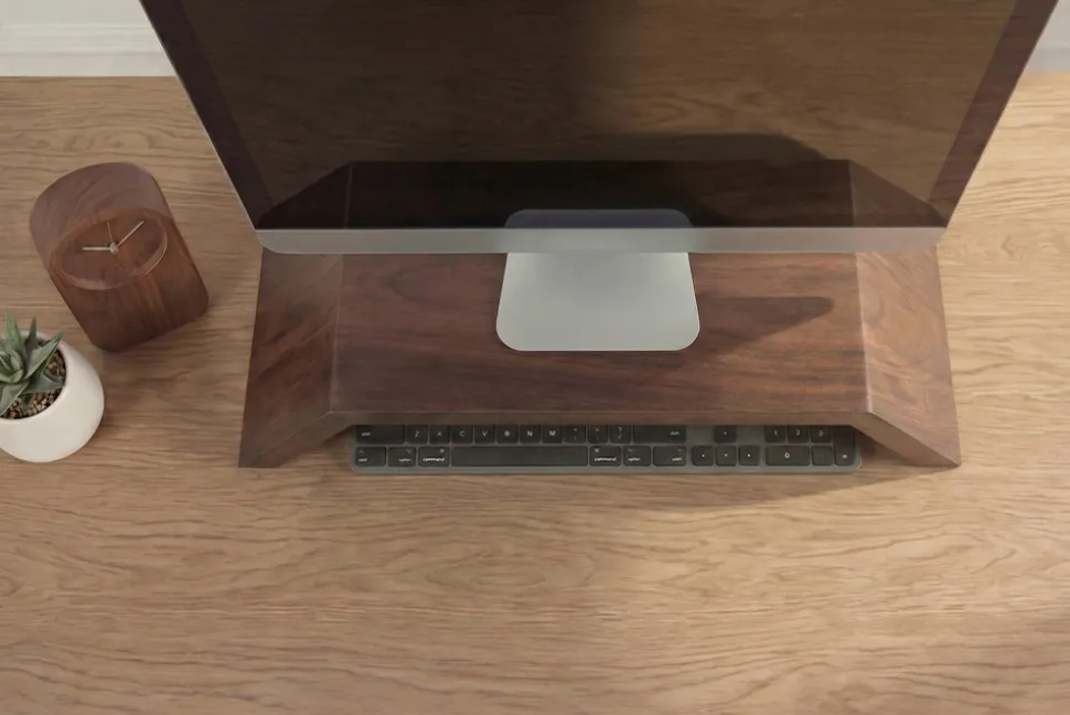 Massiver Monitorständer GATSBY 50cm braun Mangoholz Laptoptisch Erhöhung