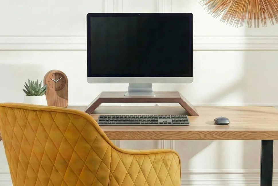 Massiver Monitorständer GATSBY 50cm braun Mangoholz Laptoptisch Erhöhung