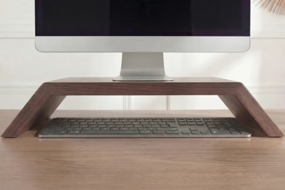 Massiver Monitorständer GATSBY 50cm braun Mangoholz Laptoptisch Erhöhung