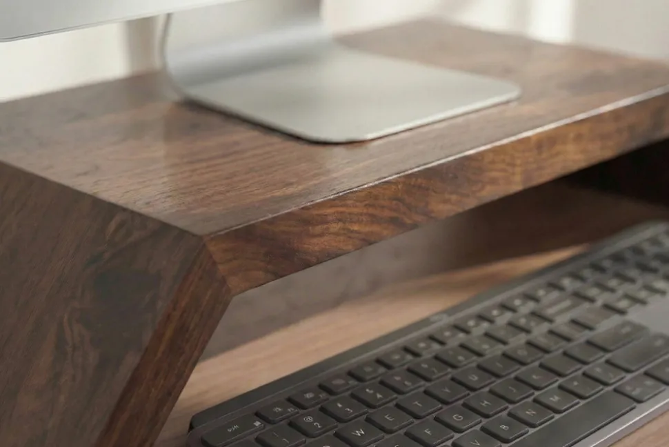Massiver Monitorständer GATSBY 50cm braun Mangoholz Laptoptisch Erhöhung