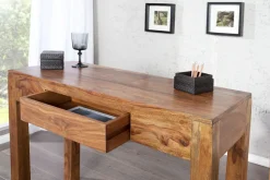 Massiver Sekretär MAKASSAR 100cm braun Sheesham stone finish Schreibtisch Konsolentisch