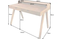 Massiver Sekretär MONSOON 120cm Mangoholz Schreibtisch