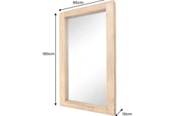 Massiver Spiegel JAVA 180cm natur recyceltes Teakholz hängend oder stehend