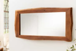 Massiver Spiegel MAMMUT 160cm braun Akazienholz Baumkante Wandspiegel