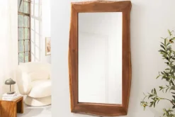 Massiver Spiegel MAMMUT 160cm braun Akazienholz Baumkante Wandspiegel