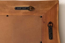 Massiver Spiegel MAMMUT 100cm braun Akazienholz Baumkante Wandspiegel