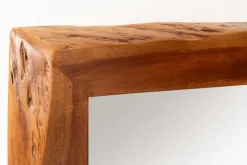 Massiver Spiegel MAMMUT 100cm braun Akazienholz Baumkante Wandspiegel